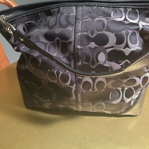 Coach Black Shoulder Bag and Wallet with Signature Design